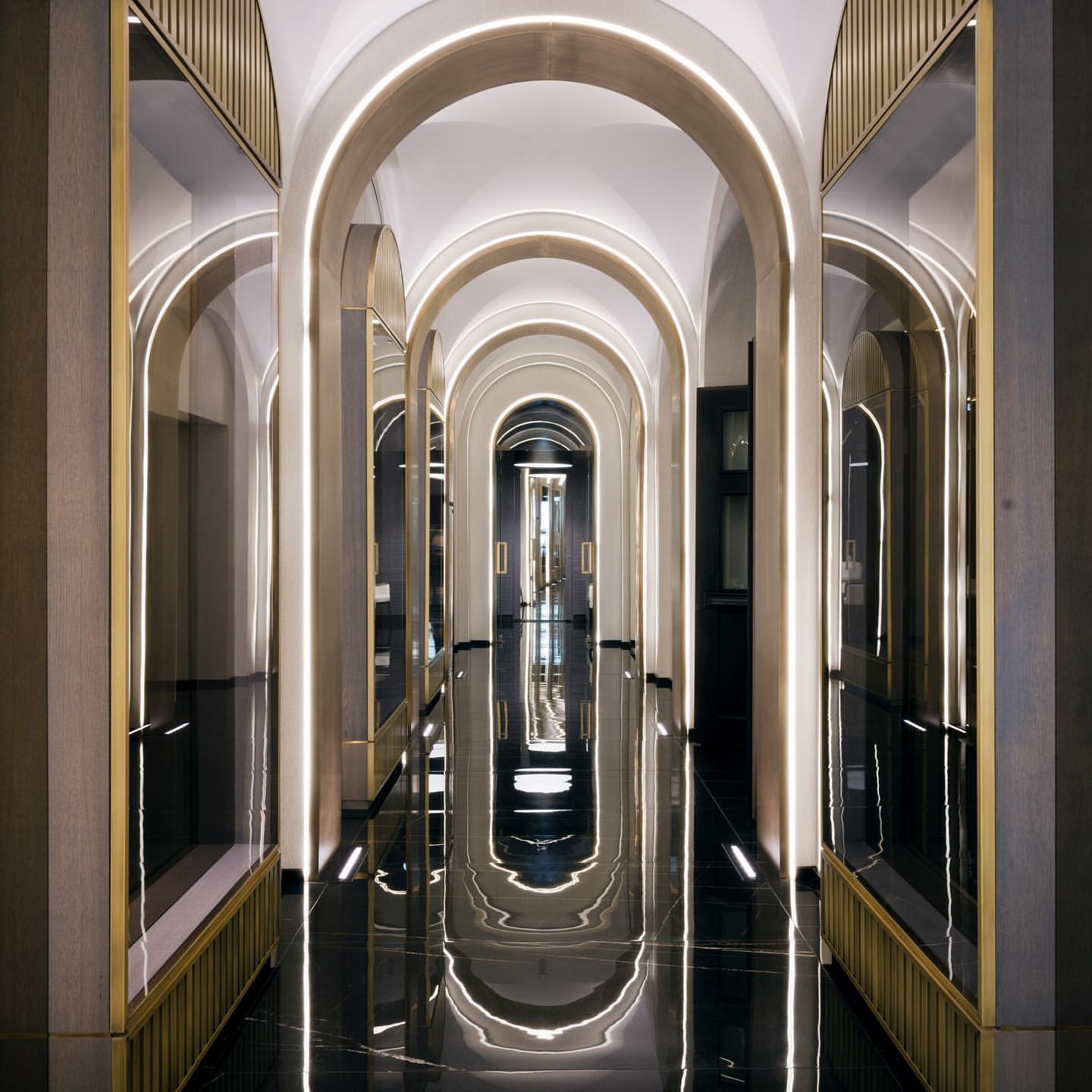The polished marble 