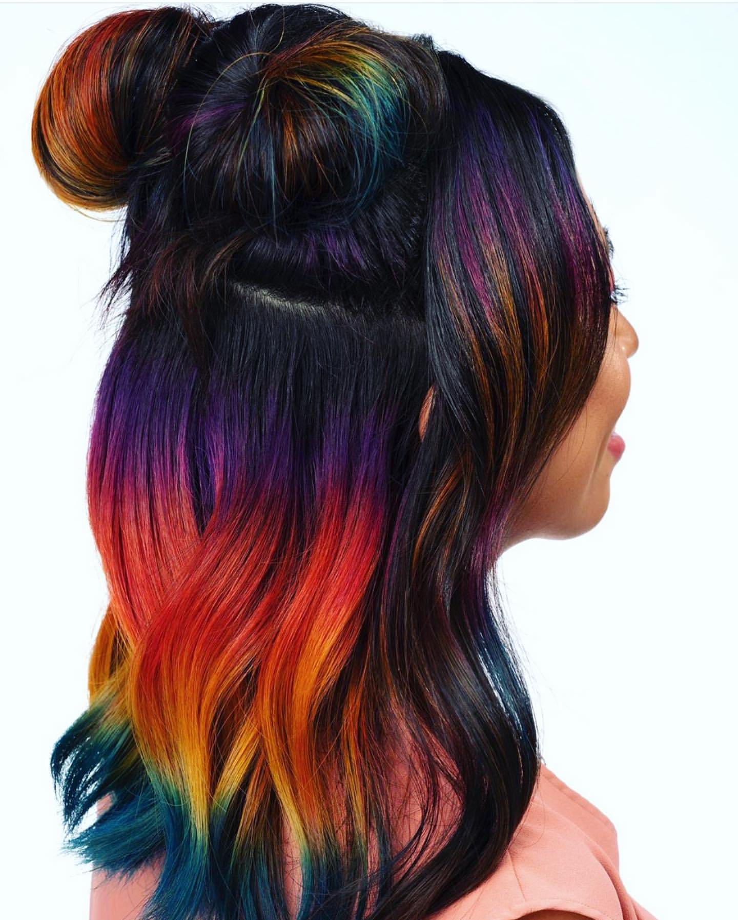 Rainbow colour hair 
