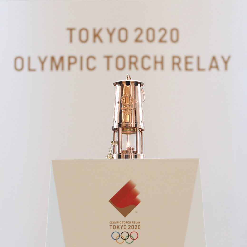 The Olympic flame ca