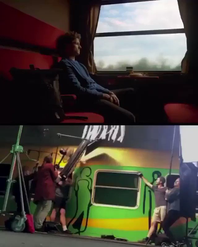 Filming a train