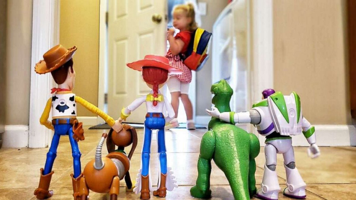 kid walks to living