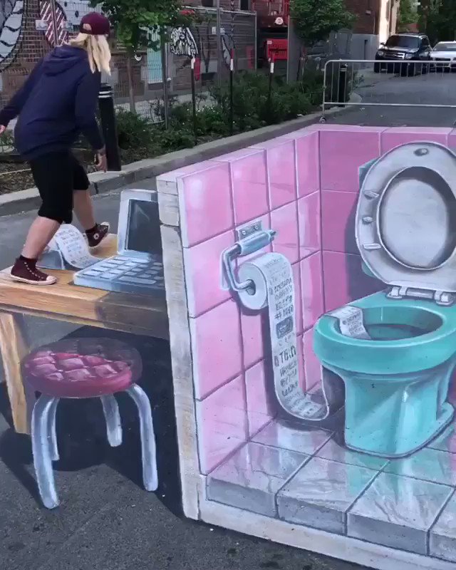 Anamorphic floor art