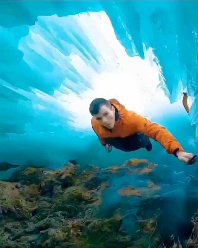 An icy room behind a