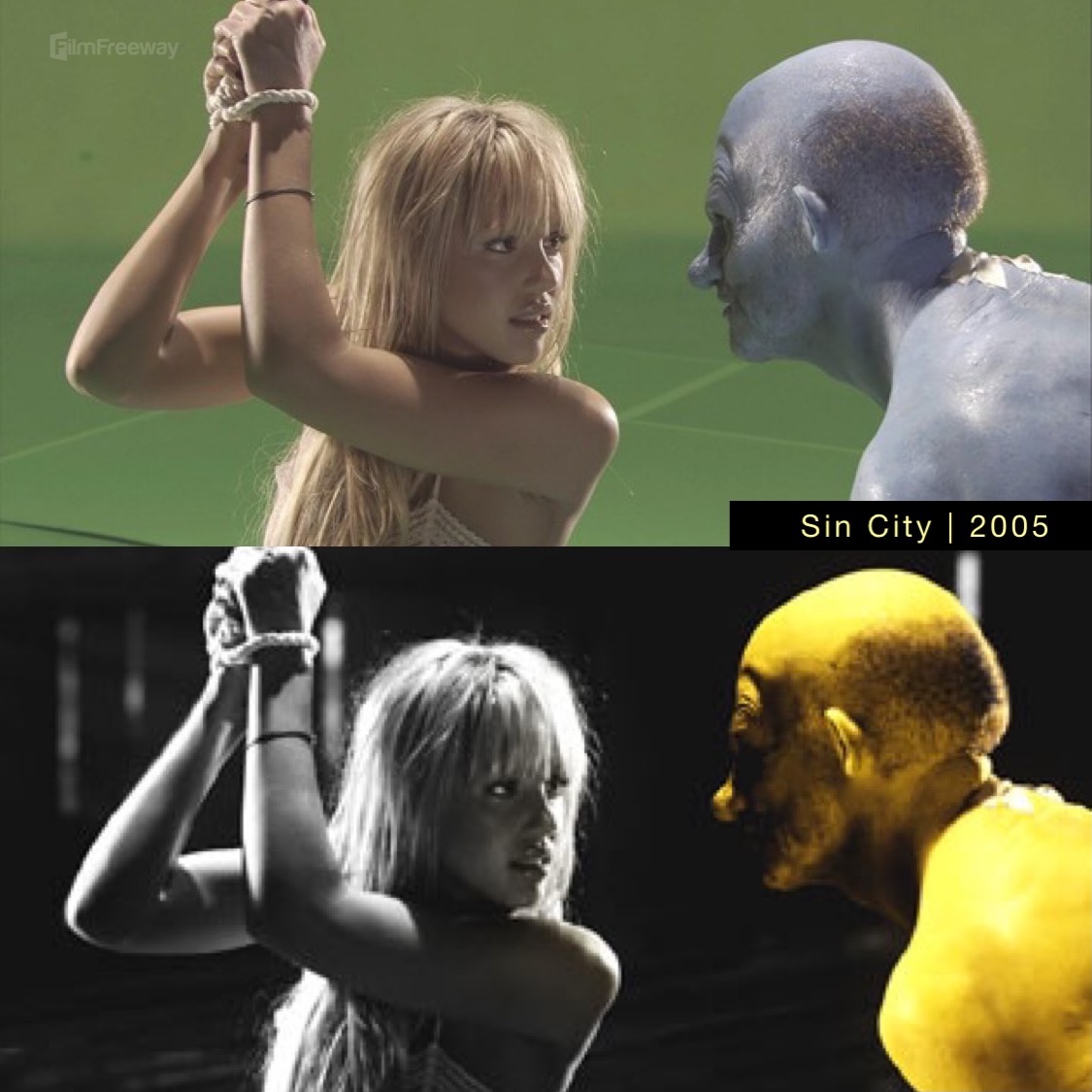 Before and after VFX