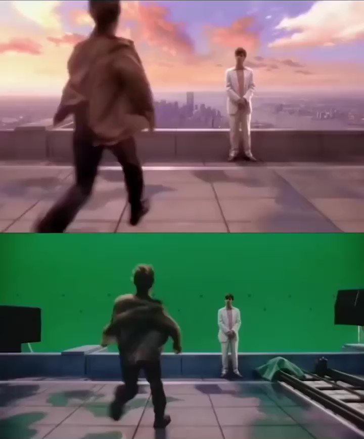 Before and after VFX